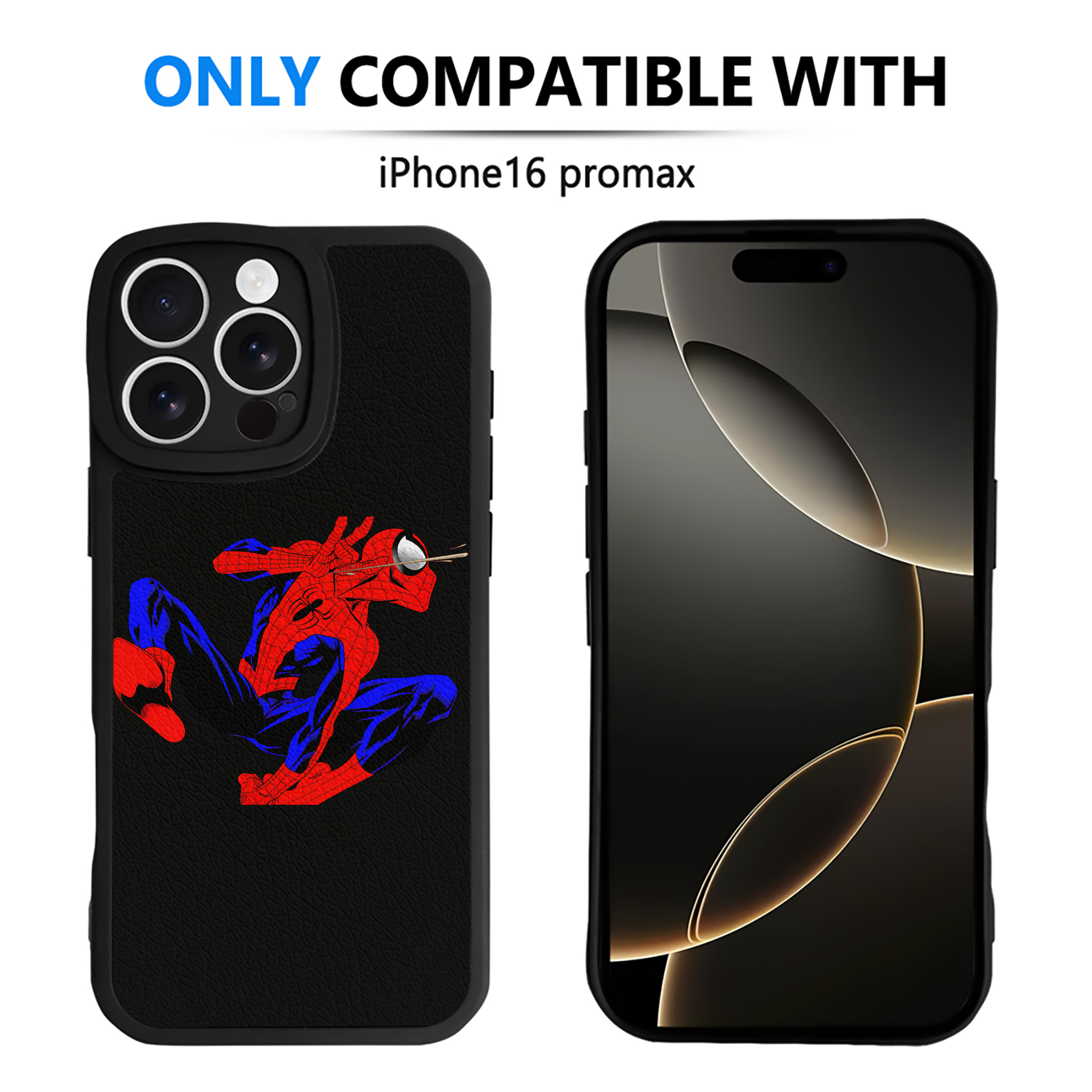 （画像用） Spider Man スパイダーマン 【iPhone 16シリーズ対応】シリコンスマホケース（レザー調） 材質：シリコン